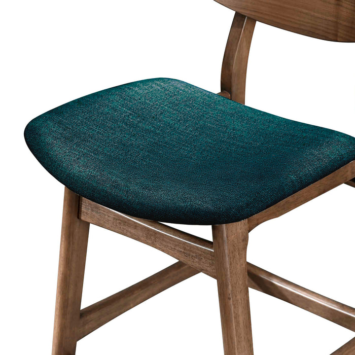 OSCAR COUNTER CHAIR WITH TEAL CUSHION-WALNUT
