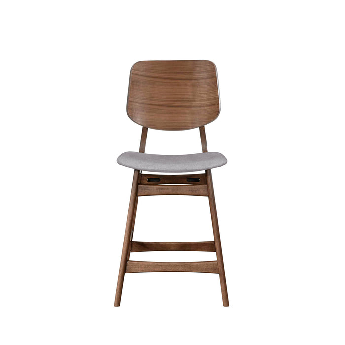 OSCAR COUNTER CHAIR WITH DK GRAY CUSHION-WALNUT