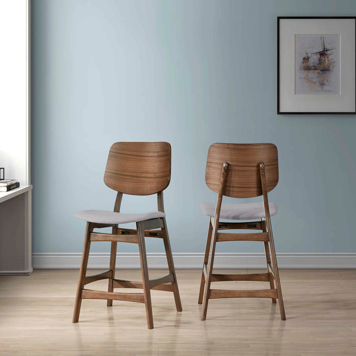 OSCAR COUNTER CHAIR WITH DK GRAY CUSHION-WALNUT