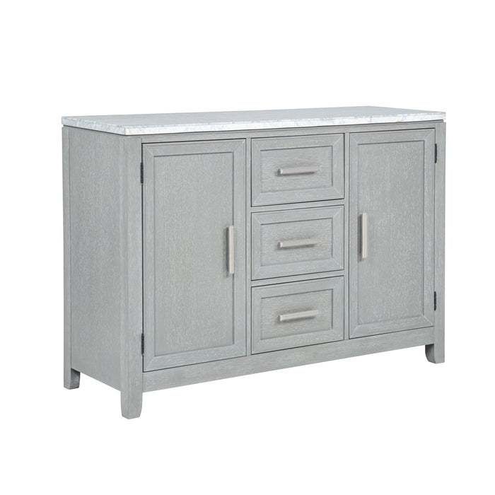 FIONA MARBLE TOP DINING BUFFET/SERVER-MIST GRAY