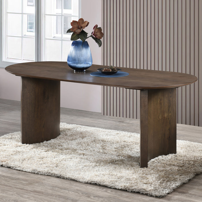KODY OVAL DINING TABLE BASE-DK WALNUT