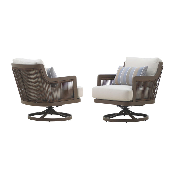 GENOVA PATIO SWIVEL CLUB CHAIR W/ACCENT PILLOW (2 PER CARTON)
