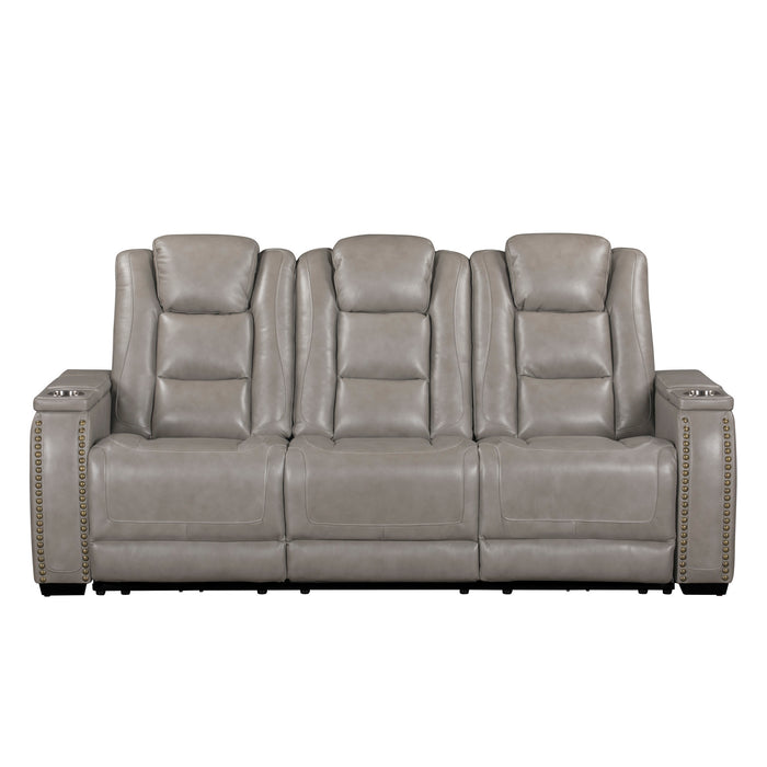 BRECKENRIDGE II SOFA W/DUAL RECLINER-LT GRAY