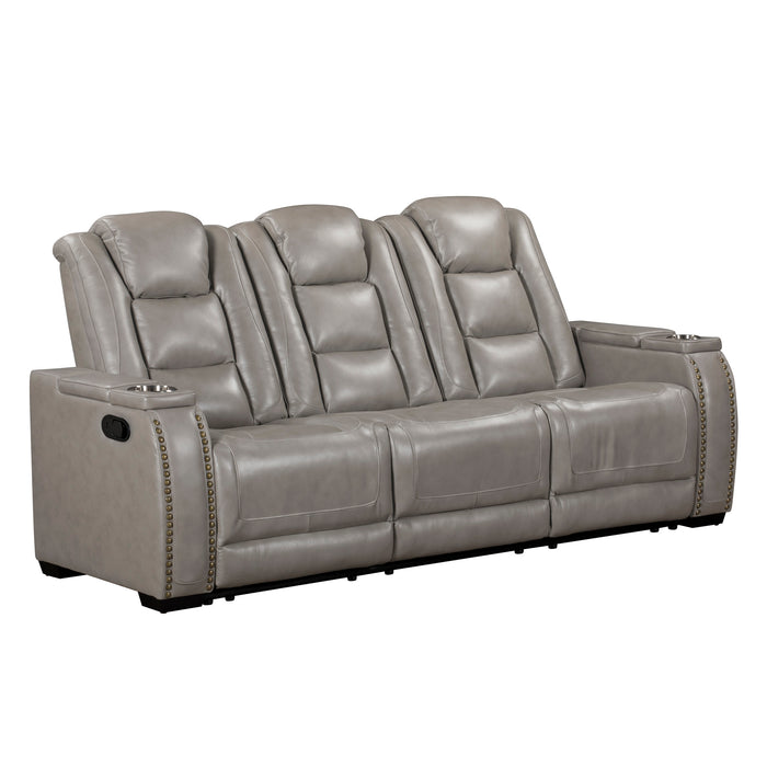 BRECKENRIDGE II SOFA W/DUAL RECLINER-LT GRAY