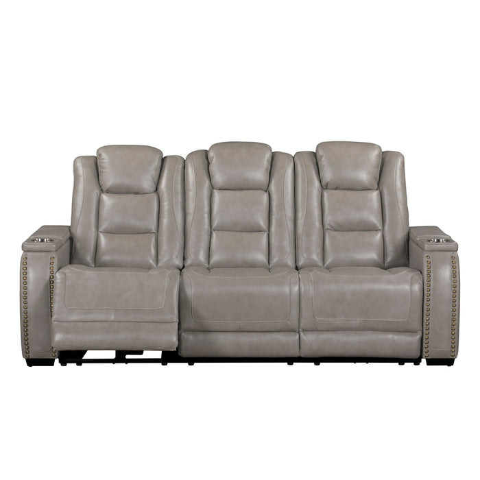BRECKENRIDGE II SOFA W/DUAL RECLINER-LT GRAY