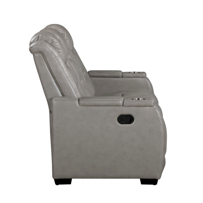 BRECKENRIDGE II SOFA W/DUAL RECLINER-LT GRAY