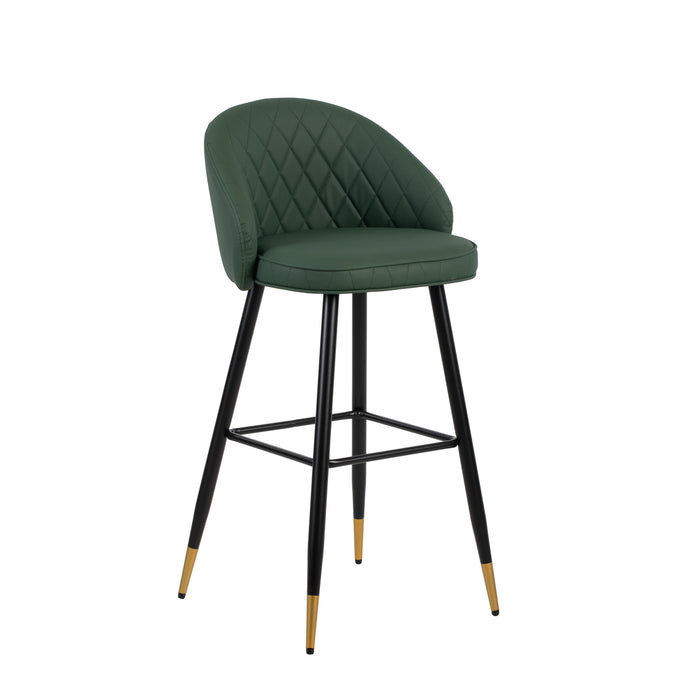 OLIVER GREEN VEGAN LEATHER BAR CHAIR (2 PER CARTON)