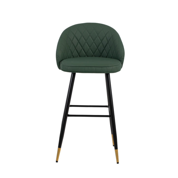 OLIVER GREEN VEGAN LEATHER BAR CHAIR (2 PER CARTON)