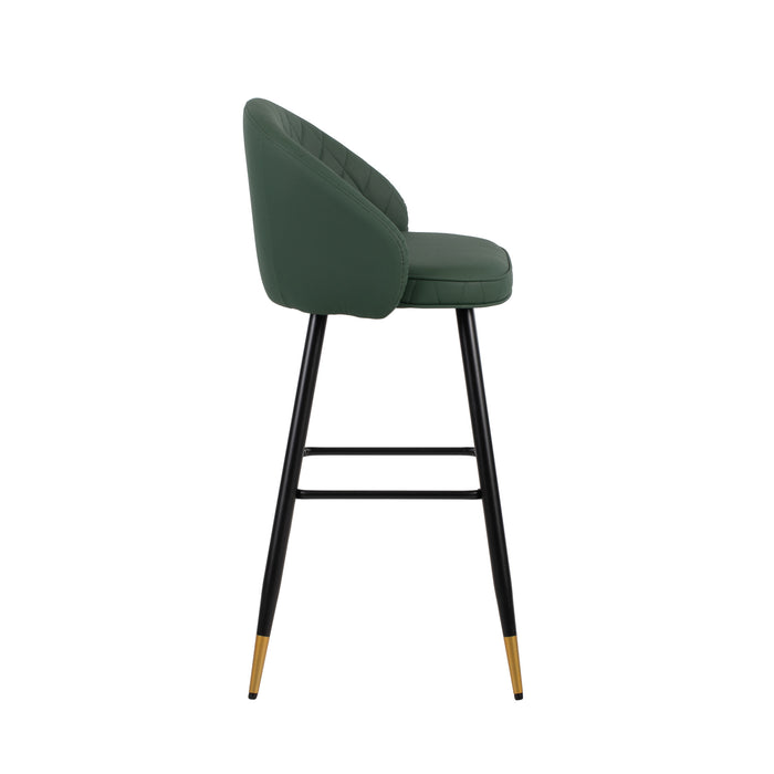 OLIVER GREEN VEGAN LEATHER BAR CHAIR (2 PER CARTON)