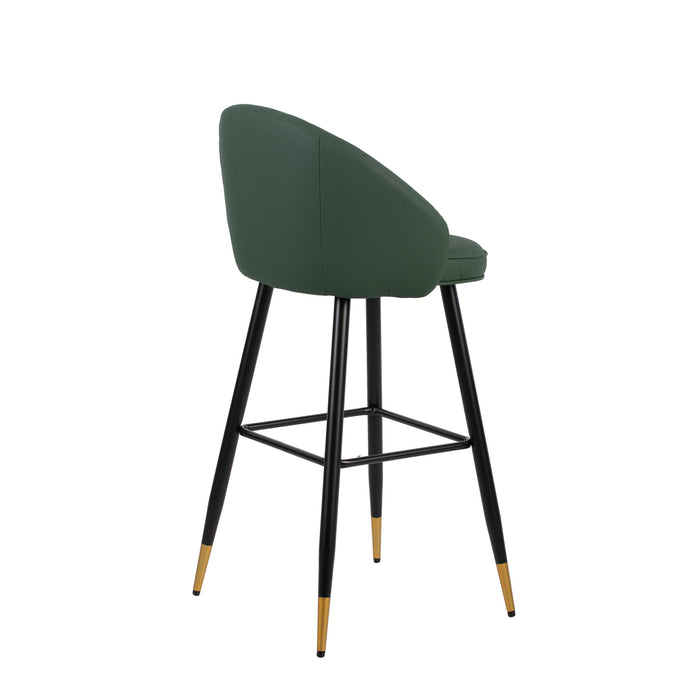 OLIVER GREEN VEGAN LEATHER BAR CHAIR (2 PER CARTON)