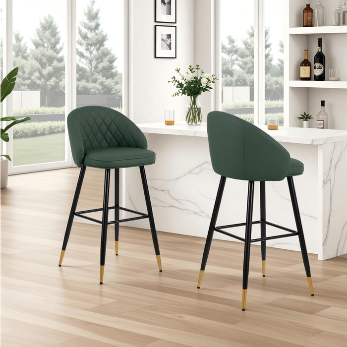 OLIVER GREEN VEGAN LEATHER BAR CHAIR (2 PER CARTON)