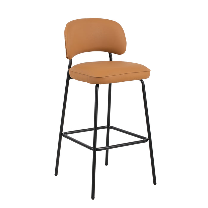 BLYTHE ORANGE VEGAN LEATHER BAR CHAIR (2 PER CARTON)