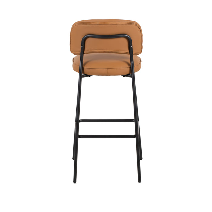 BLYTHE ORANGE VEGAN LEATHER BAR CHAIR (2 PER CARTON)