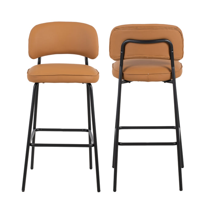 BLYTHE ORANGE VEGAN LEATHER BAR CHAIR (2 PER CARTON)