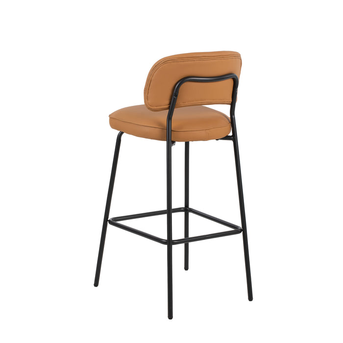 BLYTHE ORANGE VEGAN LEATHER BAR CHAIR (2 PER CARTON)