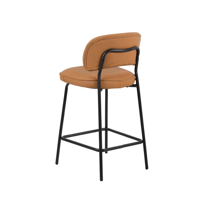 BLYTHE ORANGE VEGAN LEATHER COUNTER CHAIR (2 PER CARTON)
