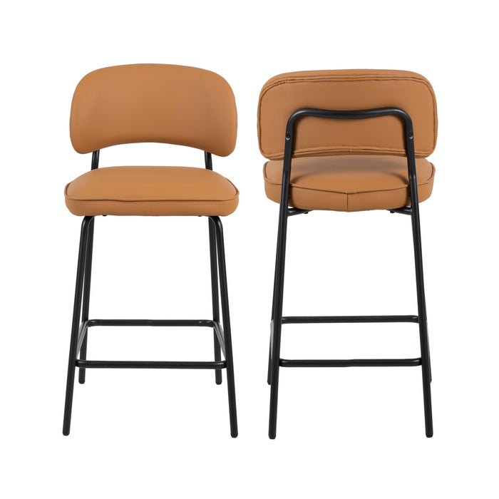 BLYTHE ORANGE VEGAN LEATHER COUNTER CHAIR (2 PER CARTON)