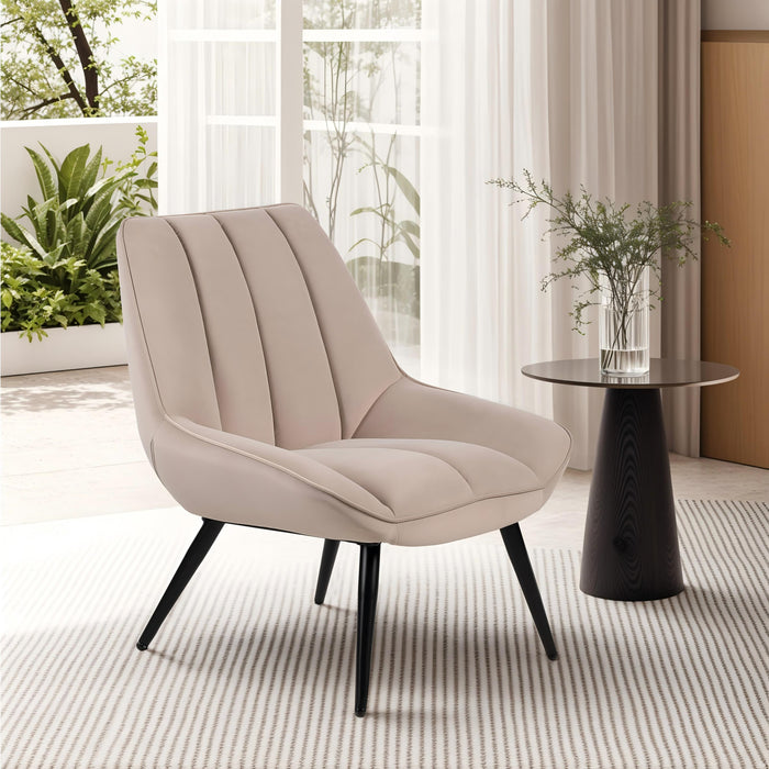 ASTRID TAUPE VELVET ACCENT CHAIR (1 PER CARTON)
