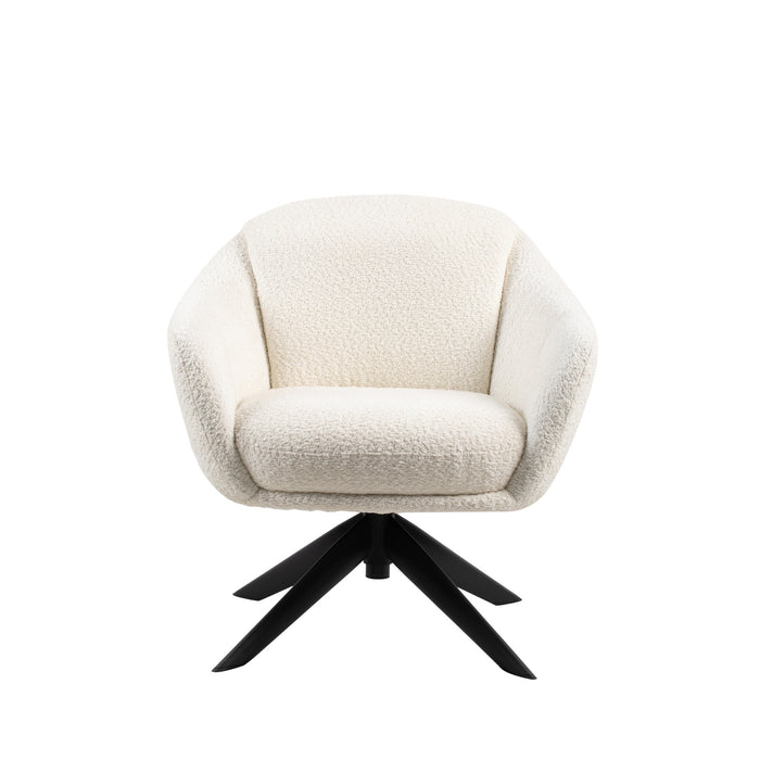 FLEMING IVORY BOUCLE SWIVEL LOUNGE CHAIR (1 PER CARTON) (NEW)