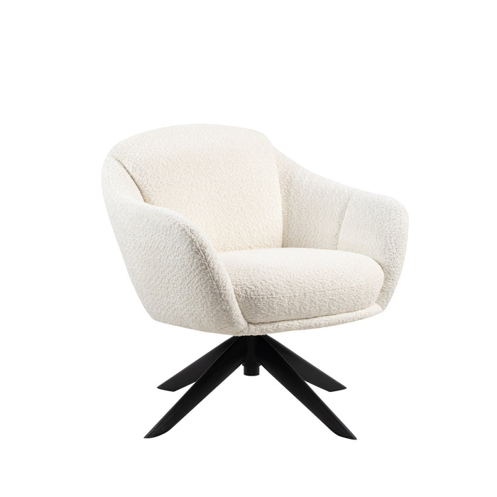 FLEMING IVORY BOUCLE SWIVEL LOUNGE CHAIR (1 PER CARTON) (NEW)