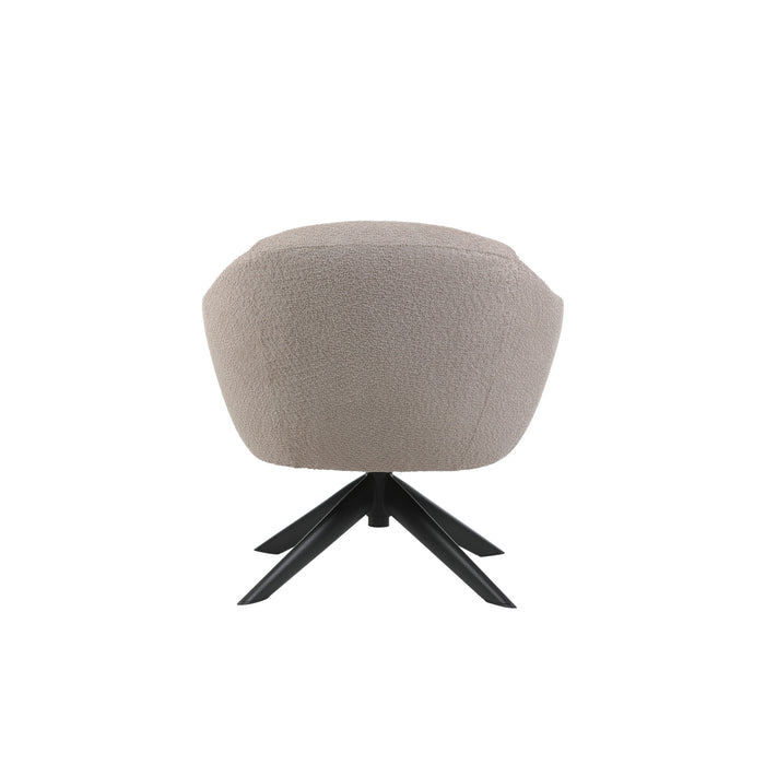 FLEMING TAUPE BOUCLE SWIVEL LOUNGE CHAIR