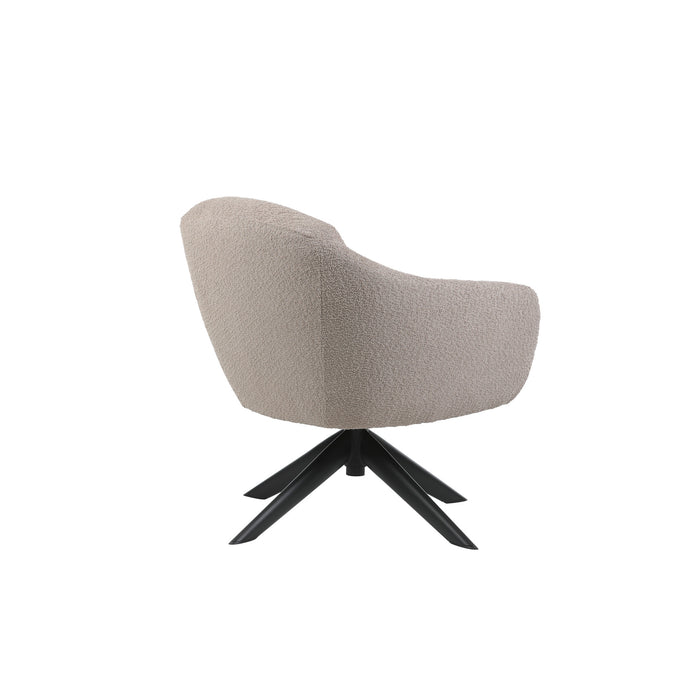 FLEMING TAUPE BOUCLE SWIVEL LOUNGE CHAIR
