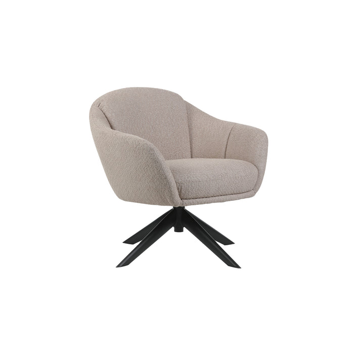 FLEMING TAUPE BOUCLE SWIVEL LOUNGE CHAIR