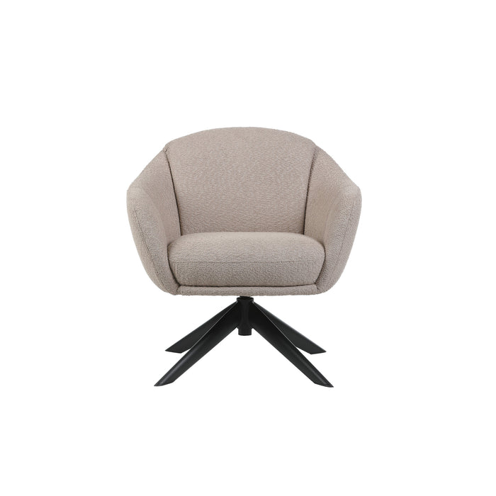 FLEMING TAUPE BOUCLE SWIVEL LOUNGE CHAIR