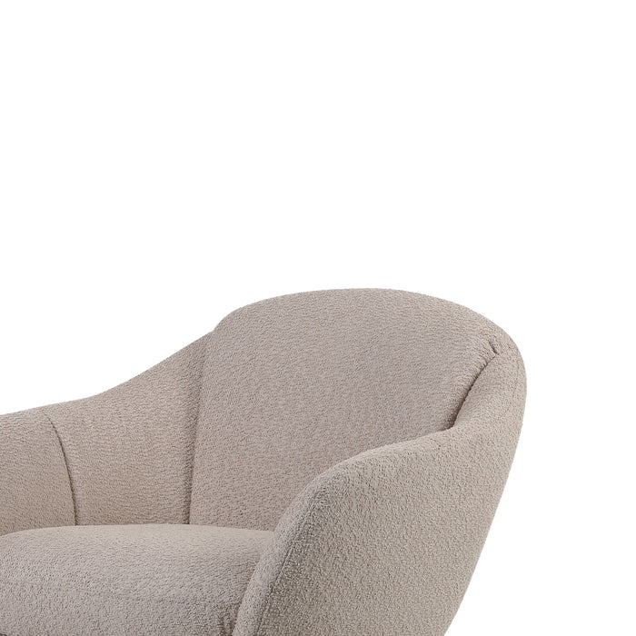 FLEMING TAUPE BOUCLE SWIVEL LOUNGE CHAIR
