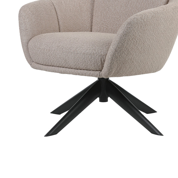 FLEMING TAUPE BOUCLE SWIVEL LOUNGE CHAIR