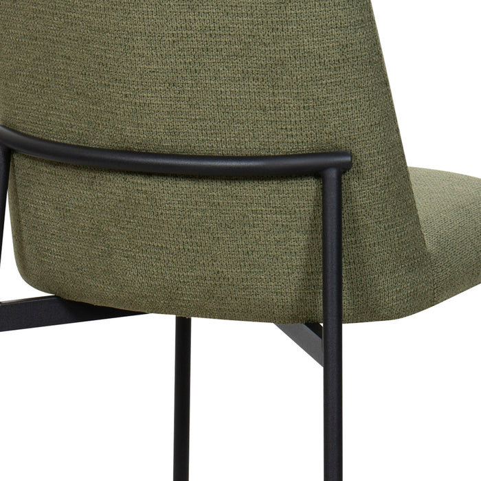 ERIK SIDE CHAIR W/ BLACK METAL FRAME -GREEN (2 PER CARTON)