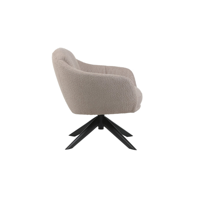 FLEMING TAUPE BOUCLE SWIVEL LOUNGE CHAIR