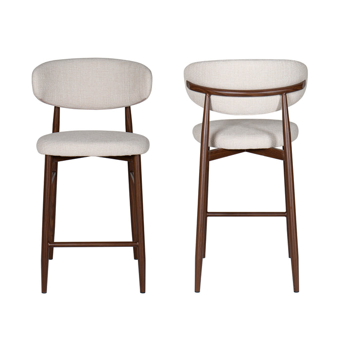 ROYCE COUNTER CHAIR W/WALNUT METAL FRAME-BEIGE (2 PER CARTON)