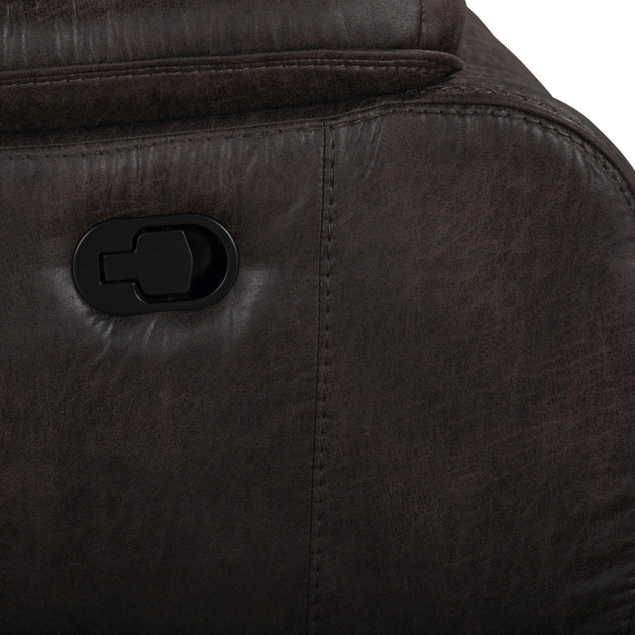 BROOKINGS CONSOLE LOVESEAT W/ DUAL RECLINERS-CHARCOAL