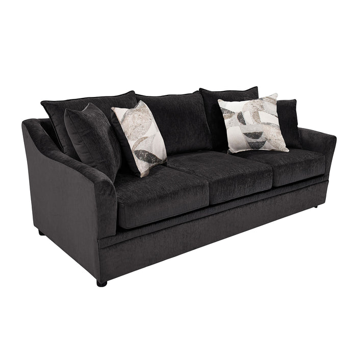 SYLVIE SOFA W/4 ACCENT PILLOWS-LUSH MINK GRAY