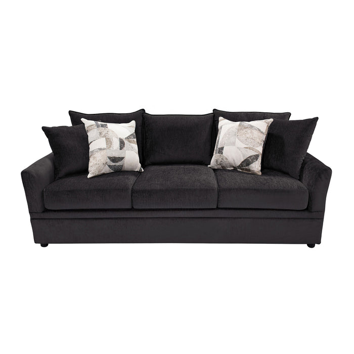 SYLVIE SOFA W/4 ACCENT PILLOWS-LUSH MINK GRAY