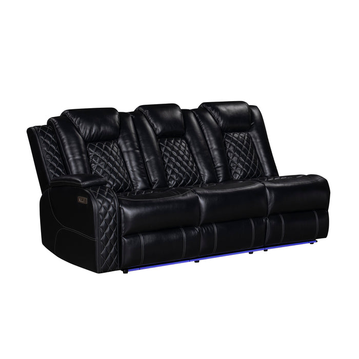 ORION II LAF SOFA W/PWR FR & HR-BLACK