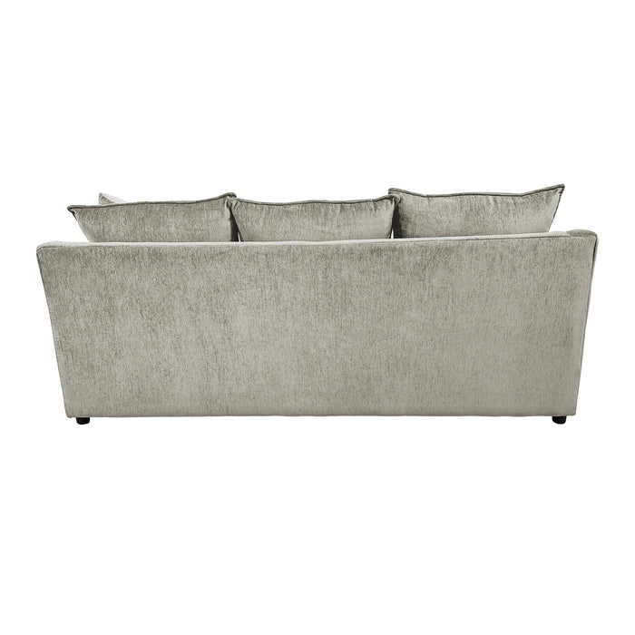 SYLVIE SOFA W/4 ACCENT PILLOWS-LUSH SILVER GRAY