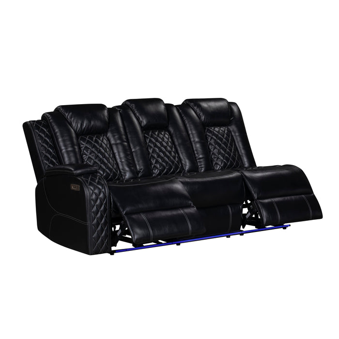 ORION II LAF SOFA W/PWR FR & HR-BLACK