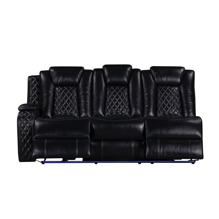 ORION II LAF SOFA W/PWR FR & HR-BLACK