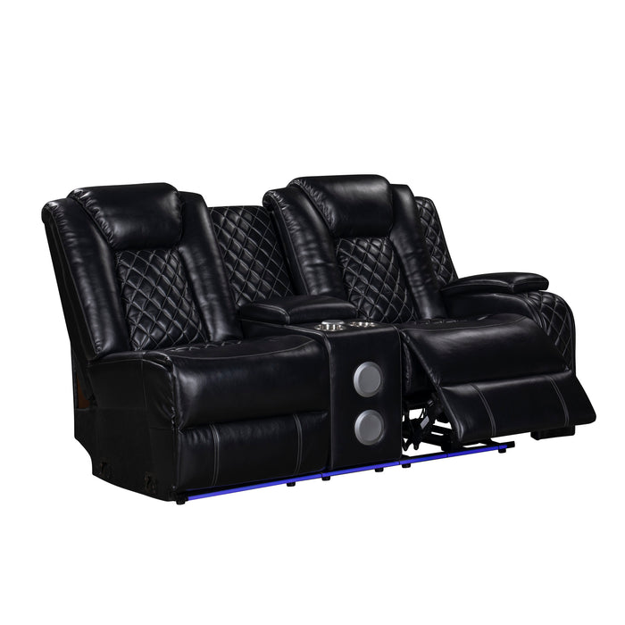 ORION II RAF CONSOLE LOVESEAT W/ PWR FR & HR-BLACK