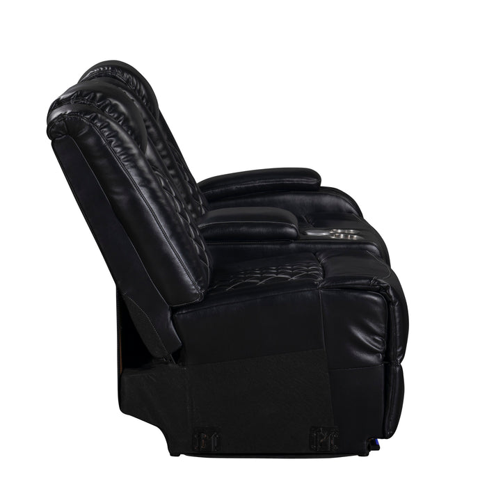 ORION II RAF CONSOLE LOVESEAT W/ PWR FR & HR-BLACK