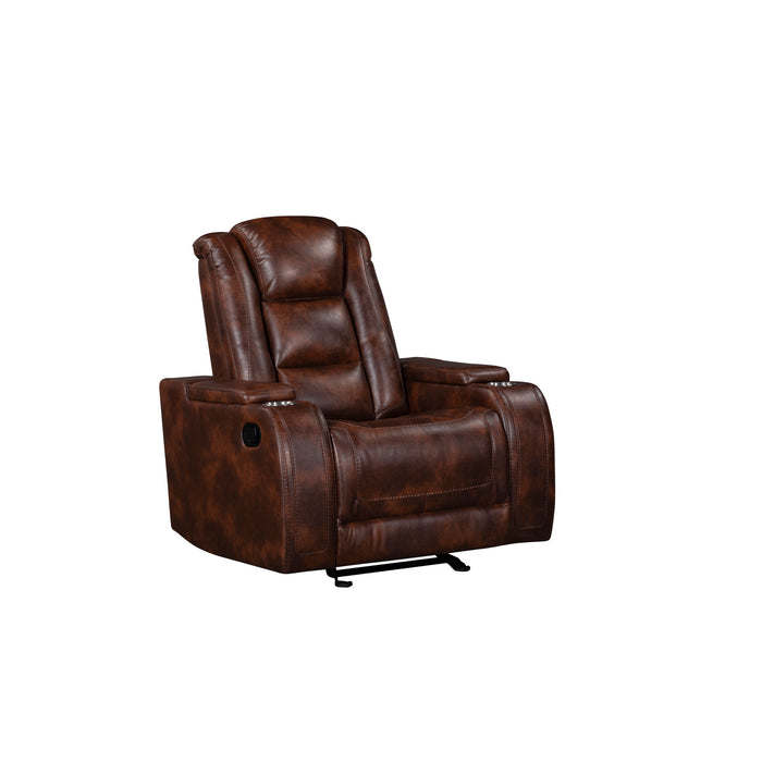 CHESTER GLIDER RECLINER-BROWN