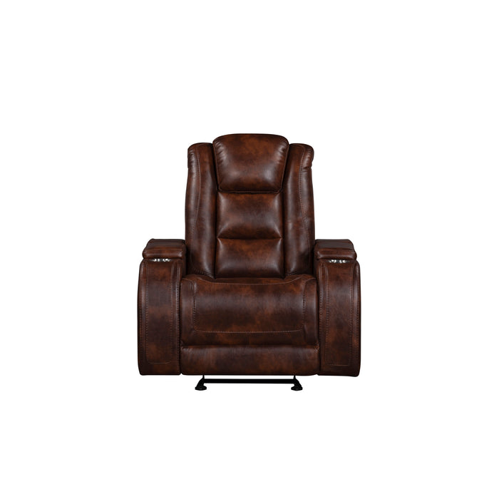 CHESTER GLIDER RECLINER-BROWN