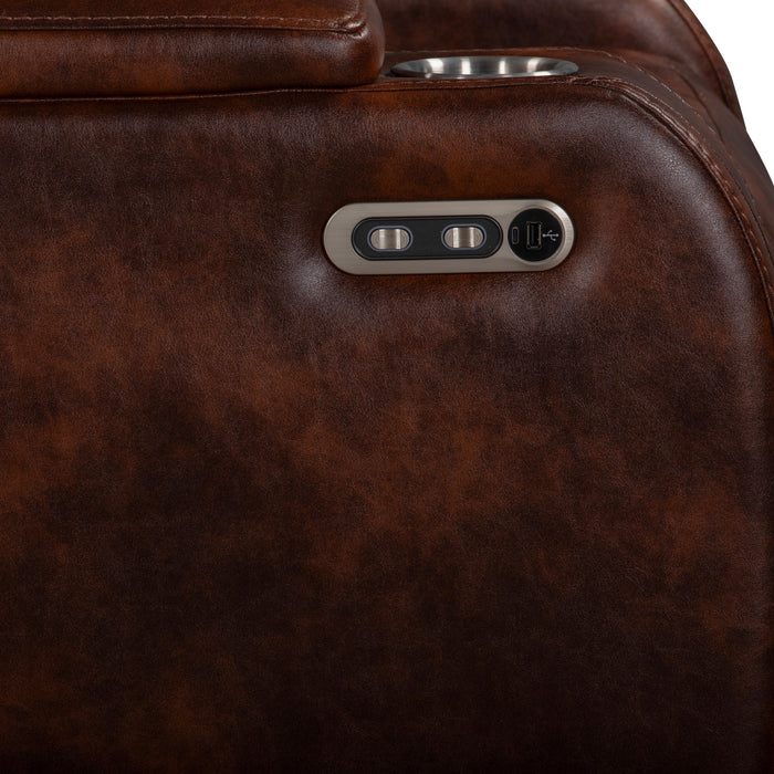 CHESTER RECLINING SOFA W/PWR HR & FR-BROWN