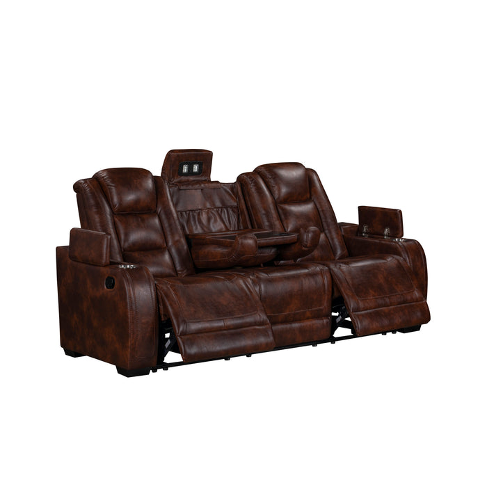 CHESTER RECLINING SOFA-BROWN