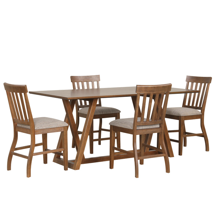 PUTNAM COUNTER TABLE W / 4 CHAIRS