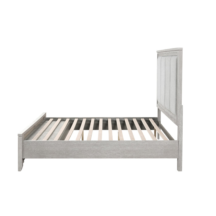 FIONA 5/0 QUEEN BED, MIST GRAY