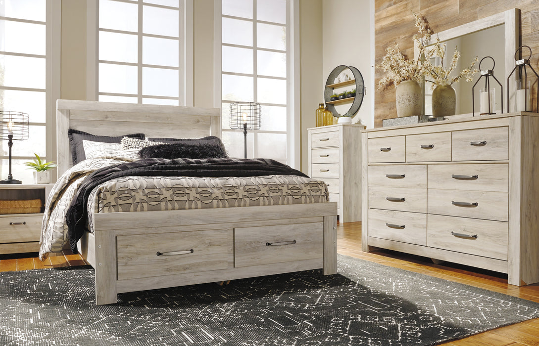 Bellaby  Panel Headboard Bed With Mirrored Dresser, Chest And Nightstand