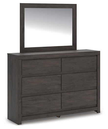 Fraluna Queen Panel Storage Bed with Mirrored Dresser, Chest and Nightstand